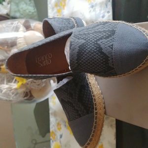 Cute Blue Canvas Cap Toe Franco Sarto Espadrille Flats